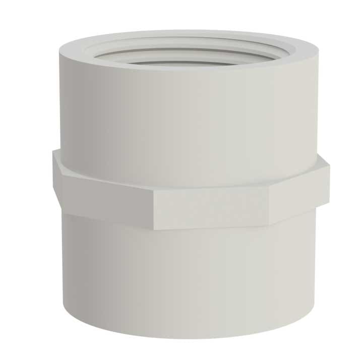 HD-00103 | Coupler, PVC, 1" MPT x 1" MPT